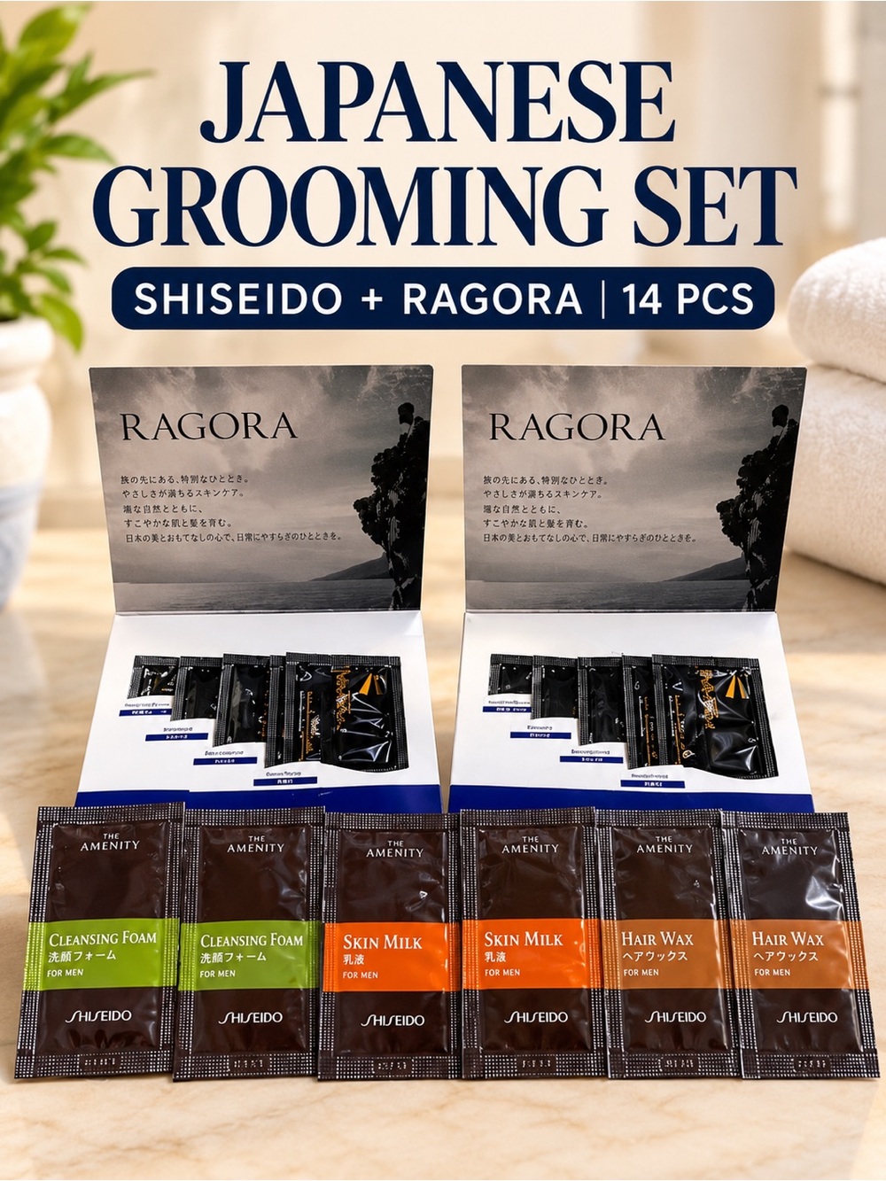 Shiseido & Ragora Japanese Men’s Skincare Grooming Travel Set 14pc